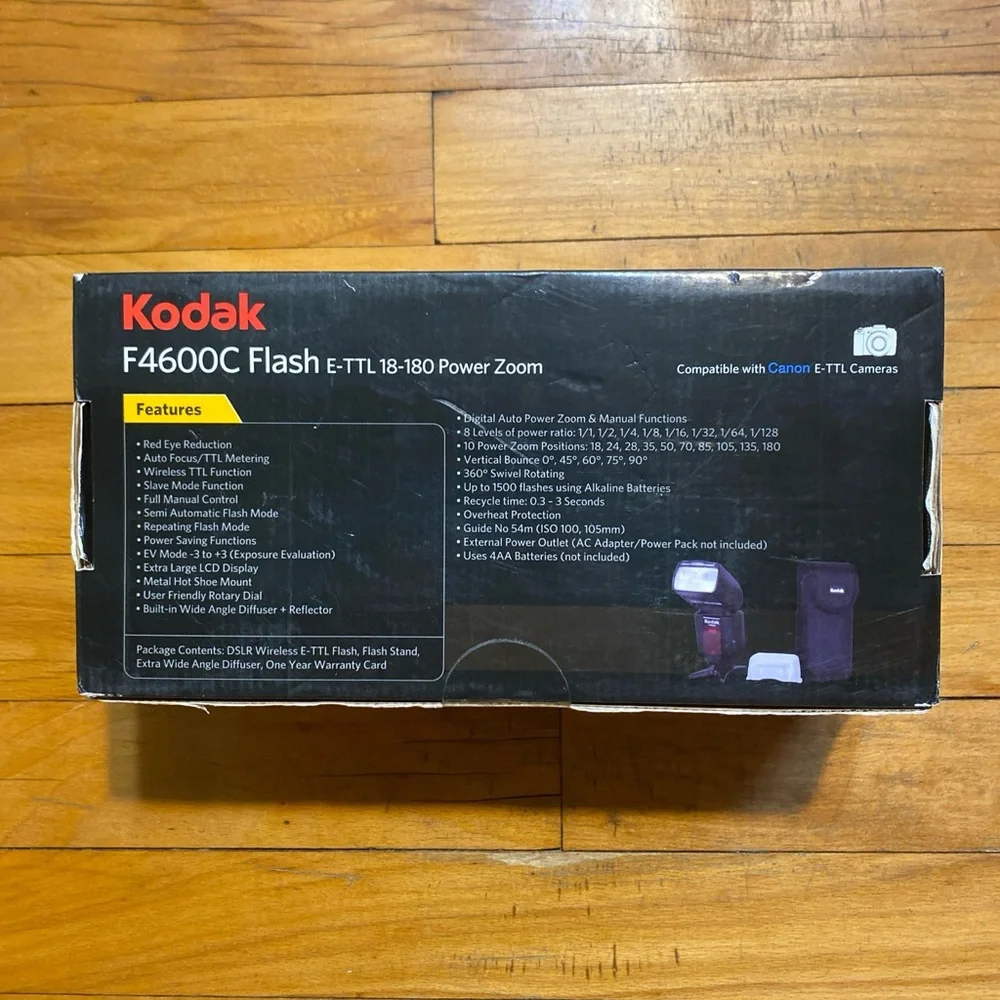 Kodak F4600C Flash E-TTL 18-180 Power Zoom